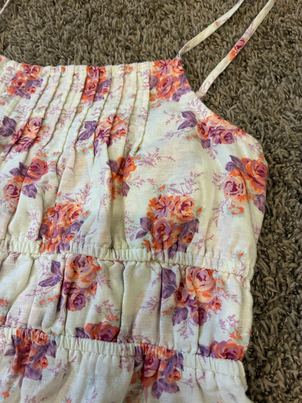 Laura Ashley x Lucky Brand Cream Floral Wide-Leg Capris Jumpsuit Size L - Picture 6 of 16